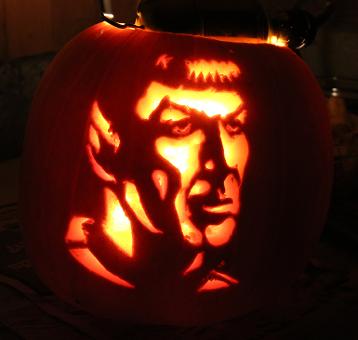 Halloween Pumpkin of Mr. Spock from Star Trek
