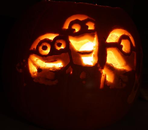 The Minions, as a Halloween Pumpkin